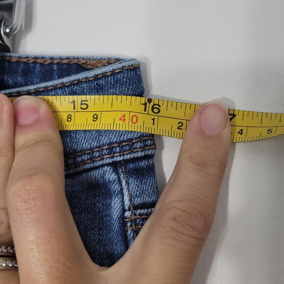 R Jeans Women's Blue Cotton Blend Mid-Rise The Insider Skinny Denim Jean Size 31 - Picture 14 of 15